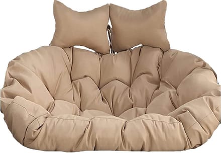 Dubbele Hangmat Stoel - Eierstoel Kussen - Buiten Ontspannen - Extra Dikke Vulling - 150x110cm - Koffie