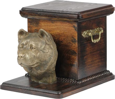 Elegante urn voor Akita-hond met beeldje van een hond