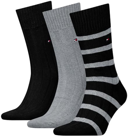 Tommy Hilfiger Herensokken Giftbox bootsock 3-Pack Zwart