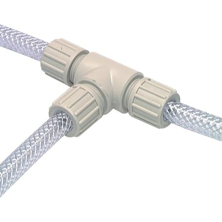 20x13mm PVDF T-Vormige Knelfitting 10 Bar PVC En PA