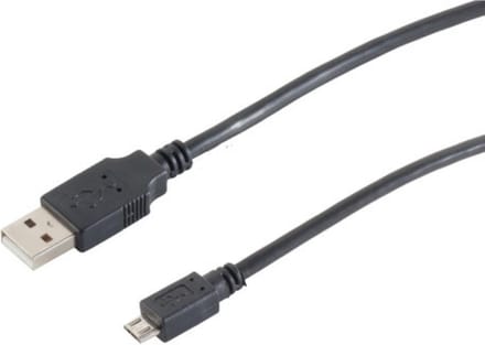 USB Micro B naar USB-A snellaadkabel - USB2.0 - tot 2A / zwart - 3 meter