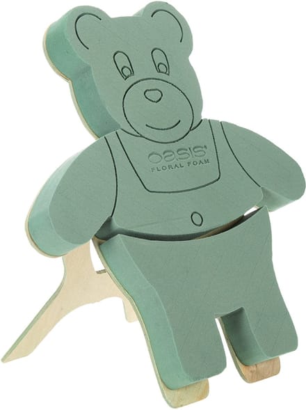 Bloemenfoam teddybeerfiguur met standaard, 48,5 cm x 42 cm, H5 cm, 1 s