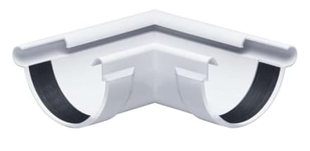 Gootbeugel voor halfronde dakgoten - Buitenhoek 90° 100mm Wit