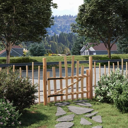 vidaXL - Gebogen - hekpoort - 100 - x - 90 - cm - Geïmpregneerd - Hazelhout - Naturel