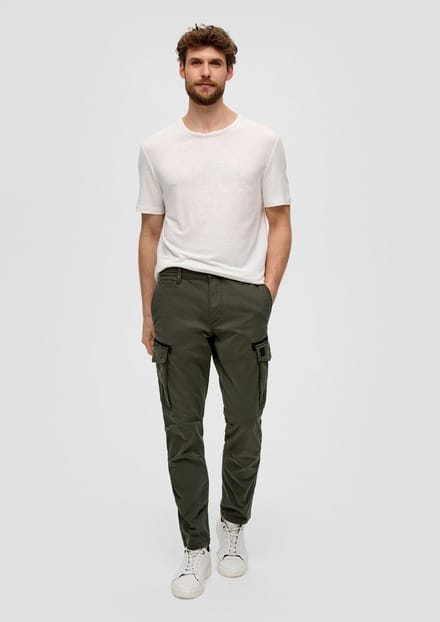 s.Oliver - male - garment-dyed cargobroek met rechte pijpen