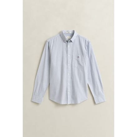 Gant Overhemd Oxford Banker Stripe Button Down College Blue / male