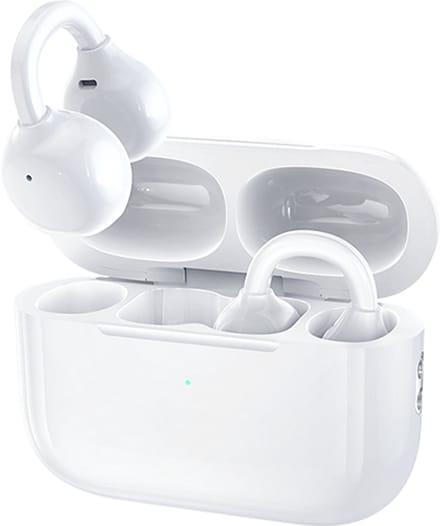 DrPhone AirClip S20 – Clip-On Draadloze Oordopjes Open Ear – Bluetooth 6.0 – Comfortabel Bellen & Audio - Wit