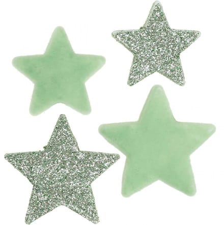 Strooidecoratie Kerststerren strooisterren groen Ø4/5cm 40 st, 40 Stüc
