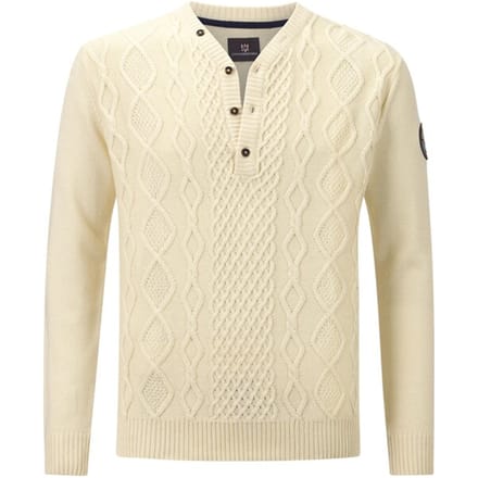 Jan Vanderstorm herren Trui - 68/70 - wolwit - Plus Size