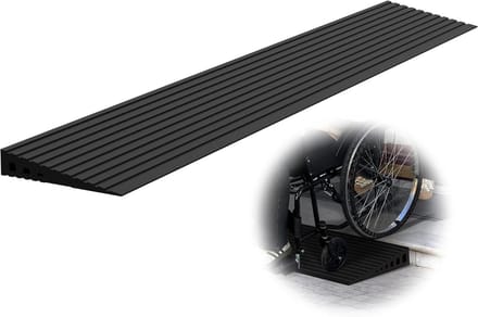 Drempelhelling Rubber 90 cm Breed 1000 kg Draagvermogen Verstelbaar voor Rolstoel en Scooter