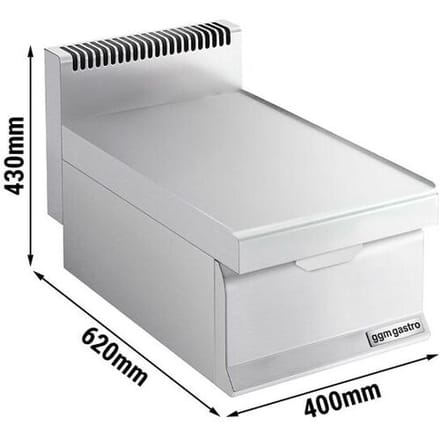 GGM Gastro Neutralelement - 400mm - mit Schublade - 1x GN 1/1 oder 2x GN 1/2 Zilver