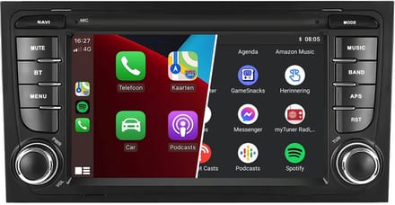 Carplay autoradio voor Audi A4 | S4 | RS4 | 2000 t/m 2009 | Android 13 | Draadloos Apple Carplay & Android Auto | 2GB + 64GB | Denago | 2000 2001 2002 2003 2004 2005 2006 2007 2008 2009 | Bluetooth & Wifi