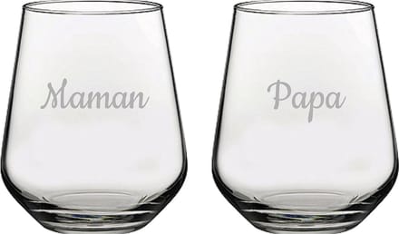 Drinkglas gegraveerd - 42,5cl - Maman & Papa