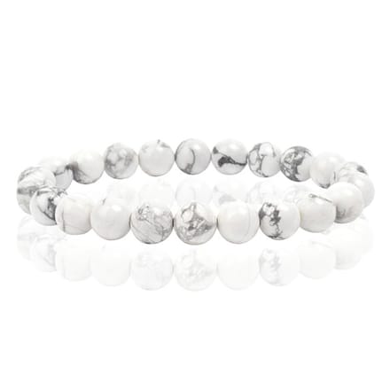 Natuursteen Armband met 8mm Kralen Memphis - White Howlite