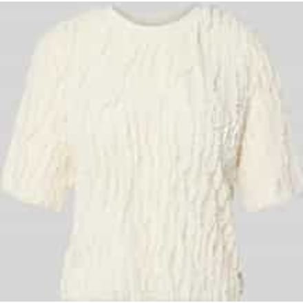 T-shirt met ruches en ronde hals