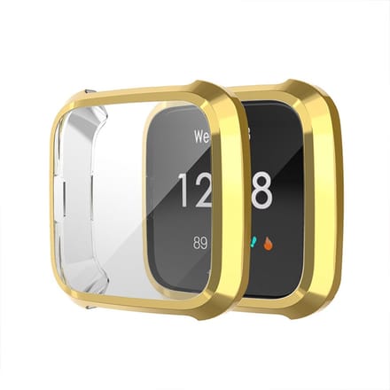By Qubix - Geschikt voor fitbit Versa Lite Soft TPU case (volledig beschermd) - Goud