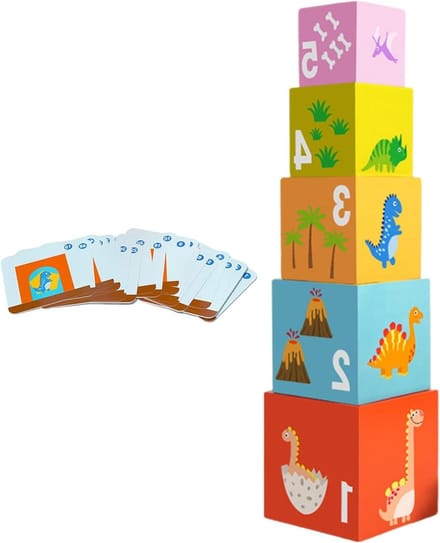 Puzzel Bouwstenen - Sorteerdoos Kinderen - Vroeg Leren - Visueel Geleid - 13 x 13 cm - Multicolor