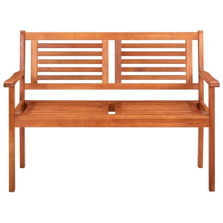 vidaXL - Tuinbank - 2-zits - met - kussen - 120 - cm - massief - eucalyptushout