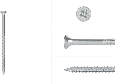 Wovar Spaanplaatschroeven Verzinkt 5 x 80 mm Pozidrive Deeldraad | Doos 200 Stuks