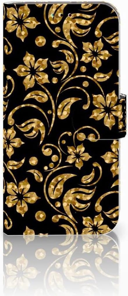 Samsung Galaxy A40 Hoesje Gouden Bloemen
