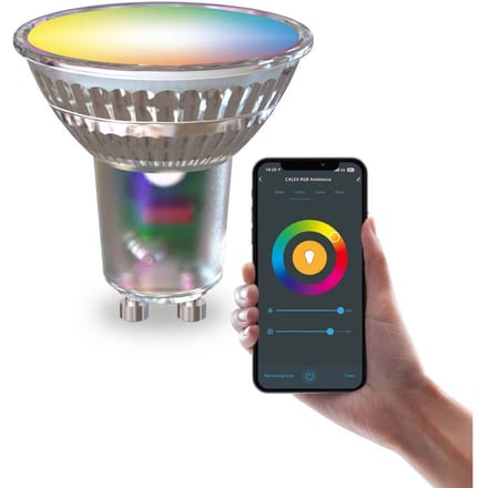 Calex Smart LED Lamp - GU10 - Wifi kleurlamp - Slimme Verlichting - Dimbaar - RGB en Warm Wit licht - 4.9W