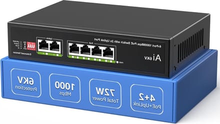 Netwerk Switch - 6 Poorten - Internet Splitter - 10/100/1000 Mbps - Ethernet - Voor Internetkabel