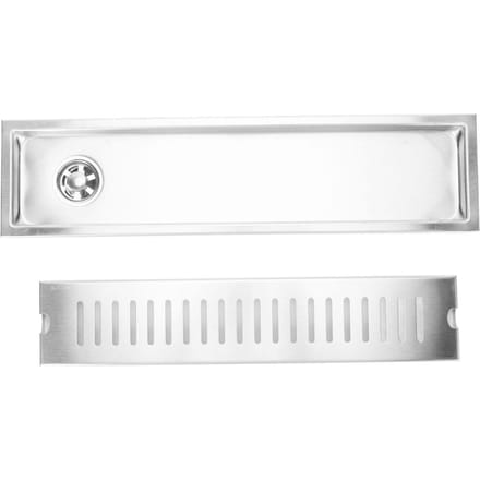 Siphon de sol rectangulaire en acier inoxydable 40 cm épaissi grand débit anti-odeur white