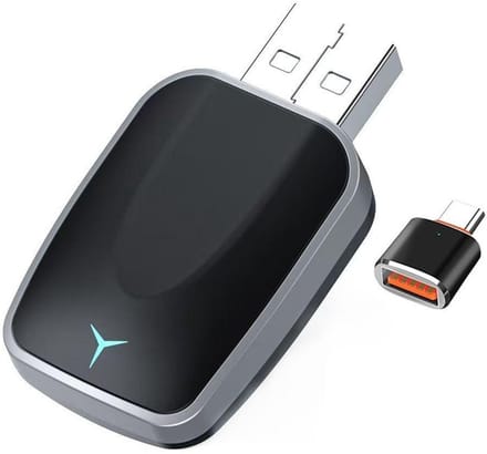 2-in-1 Draadloze Dongle geschikt voor Apple CarPlay en Android Auto - Adapter - Bluetooth 5.4 - USB en USB-C - zwart