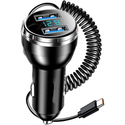 Autolader Snel opladen mobiele telefoon USB Type C Mobiel snel opladen Opladen voor iPhone-lader zwart