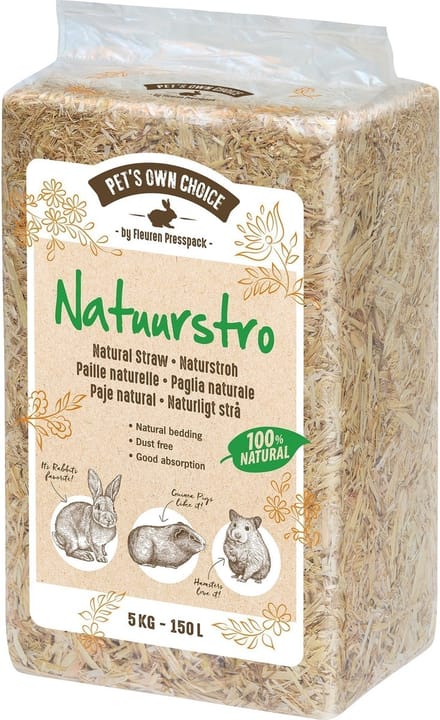 Pets own choice - Bodembedekking - Kleuren Stro - 5 kg