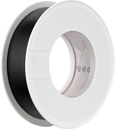 Isolatietape 25m - Zwart, Vlamvertragend, Voor Kabelisolatie