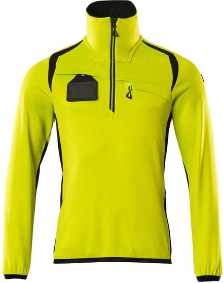 Mascot Accelerate Safe Fleecetrui met korte rits 19303-316 - Hi-Vis geel/zwart - 2XL