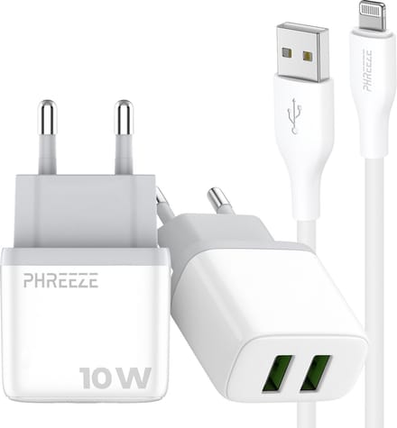 Oplader met kabel geschikt voor usb A naar Lightning - Usb adapter met kabel geschikt voor iPhone 6 7 8 x xr xs pro max - 1 meter