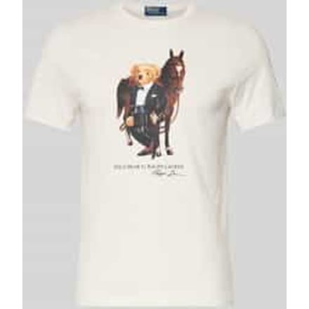 T-shirt met labelprint en ronde hals