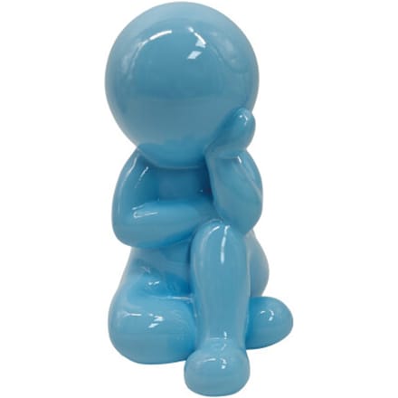 Present Time Ornament Amigo Dreaming Medium - Zachtblauw - 14.8x11.2x20cm - Modern - Kunststof