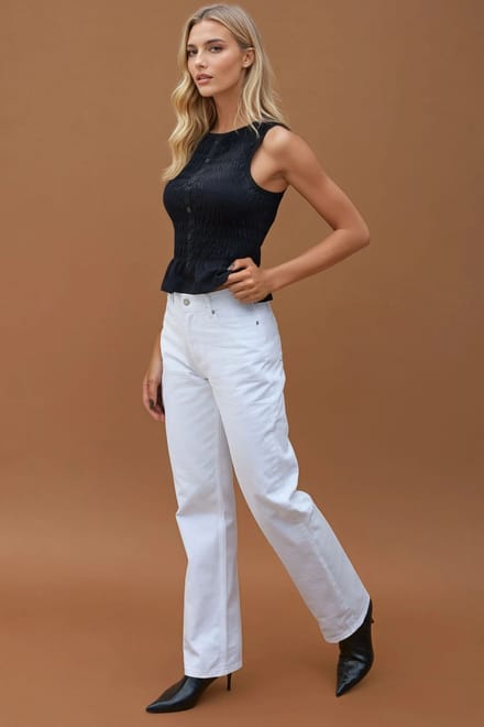 Hoge Taille Rechte Jeans