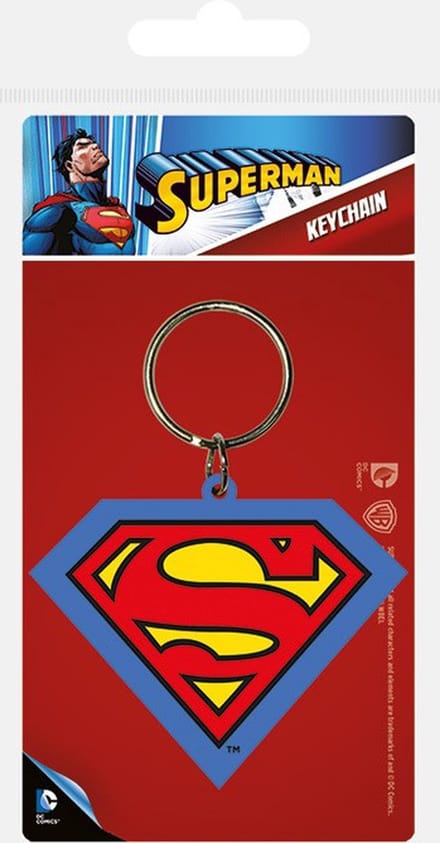 Sleutelhanger - Superman logo - rubber - metalen ring