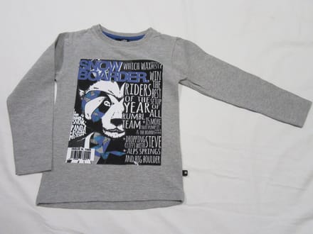 rumbl , tshirt lange mouw grijst , jongen , snow boarder 104/110