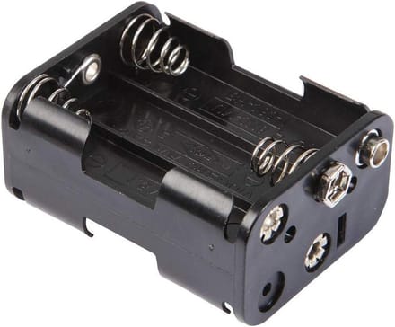 Batterijhouder - Batterijbakje - Apparaten Voeden - Snap Connector - 6x AA - Zwart