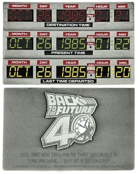 FaNaTtik Back To The Future Ingot 40th Anniversary Time Circuits Limited Edition Coins