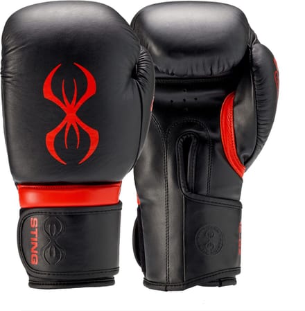 STING Bokshandschoen ARMAPRO | zwart/rood | klittenband