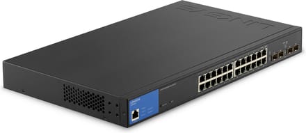 Linksys LGS328PC - Netwerk Switch - Managed - 24 Poorten - PoE+ - Zwart