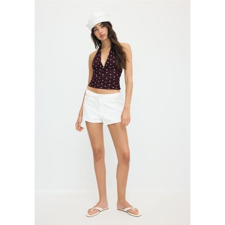 Stradivarius Haltertop met stippenprint  Purper L