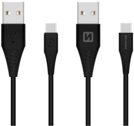 Swissten – Outdoor Textile – USB to USB-C – 1.5 mtr – 9mm – Fast Charging – Zwart