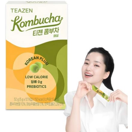 TEAZEN Kombucha Saveur Prune Verte Coréenne 5g x 10 Bâtonnets 1ea