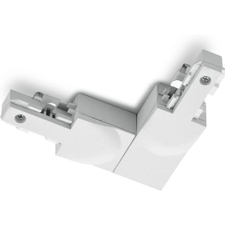 Spanningsrail Doorverbinder - DUOLINE - Hoek L Connector - Aarde Binnen - 2 Fase - Mat Wit