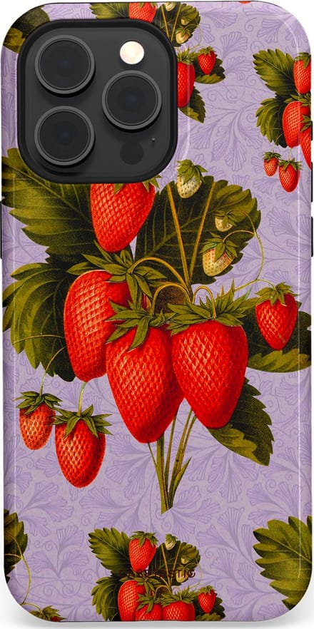 Casetastic hoesje geschikt voor Apple iPhone 15 Pro Max - MagSafe - Dubbellaagse bescherming - Wilde aarbei - Fashion Case - Lila Olijfgroen Rood Taupe