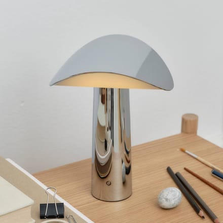 GEJST LED tafellamp Lium, chroom, 2.700 K, USB