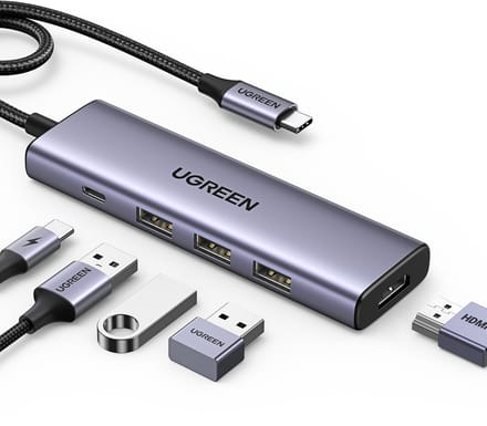 UGREEN Revodok USB C Hub PD100W, 4K HDMI, 3*USB A 3.0 5Gbps USB C Dock USB C Adapter Multiportadapter compatibel met iPhone 15 Serie, Galaxy S24, Surface, MacBook Pro/Air, iPad Pro, Steam Deck enz.