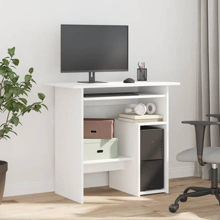 vidaXL - Bureau - 80x45x74 - cm - bewerkt - hout - wit